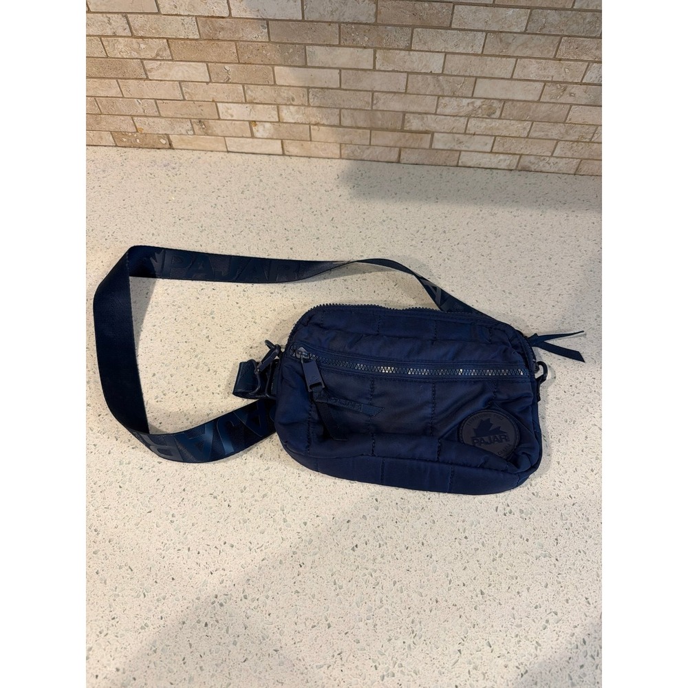 Pajar Canada Quilted Crossbody Bag blue Nylon Adjustable Logo Strap Unisex